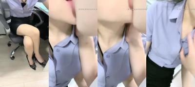 办公室OL浅蓝衬衫黑裙翘臀诱惑 无丝高跟后入狂操内射 精液喷涌流满地